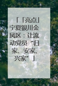 「亮点」宁夏银川金凤区：让流动党员“归家、安家、兴家”
