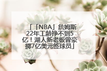 「NBA」詹姆斯22年工龄挣不到5亿！湖人新老板曾豪掷7亿美元签球员