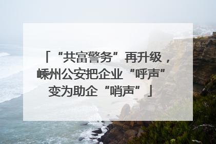 “共富警务”再升级，嵊州公安把企业“呼声”变为助企“哨声”
