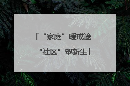 “家庭”暖戒途 “社区”塑新生