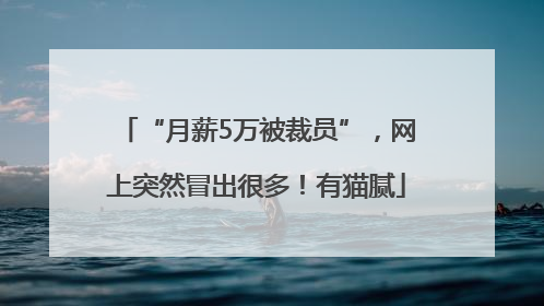 “月薪5万被裁员”，网上突然冒出很多！有猫腻