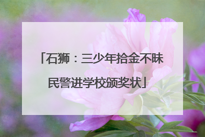 石狮：三少年拾金不昧 民警进学校颁奖状
