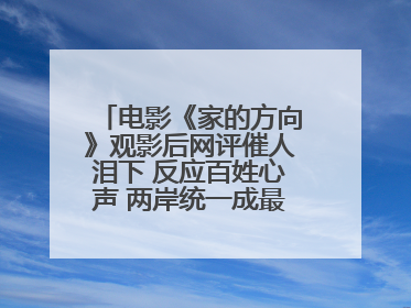 电影《家的方向》观影后网评催人泪下 反应百姓心声 两岸统一成最强音！