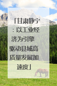 甘肃静宁：以工业经济为引擎 驱动县域高质量发展加速度