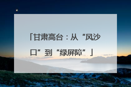 甘肃高台：从“风沙口”到“绿屏障”