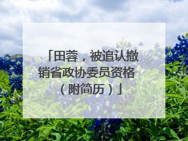 田蓉，被追认撤销省政协委员资格（附简历）