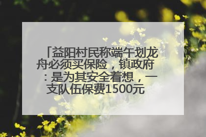 益阳村民称端午划龙舟必须买保险，镇政府：是为其安全着想，一支队伍保费1500元到2500元