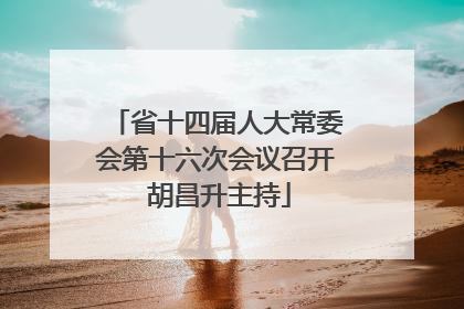 省十四届人大常委会第十六次会议召开 胡昌升主持