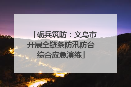 砺兵筑防：义乌市开展全链条防汛防台综合应急演练