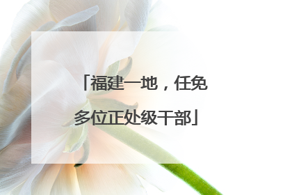 福建一地，任免多位正处级干部