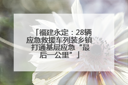 福建永定：28辆应急救援车列装乡镇 打通基层应急“最后一公里”