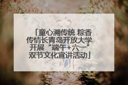 童心溯传统 粽香传情长青岛开放大学开展“端午+六一”双节文化宣讲活动