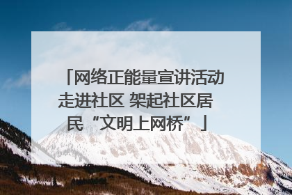 网络正能量宣讲活动走进社区 架起社区居民“文明上网桥”