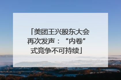 美团王兴股东大会再次发声：“内卷”式竞争不可持续