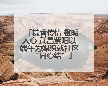粽香传情 橙暖人心 武昌紫阳以端午为媒织就社区“同心结”