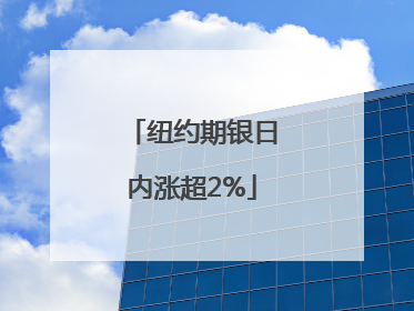 纽约期银日内涨超2%