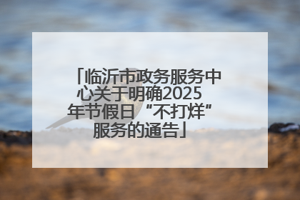 临沂市政务服务中心关于明确2025年节假日“不打烊”服务的通告