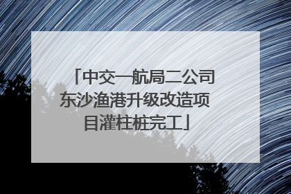 中交一航局二公司东沙渔港升级改造项目灌柱桩完工