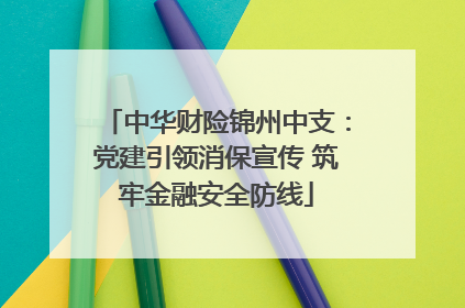 中华财险锦州中支：党建引领消保宣传 筑牢金融安全防线