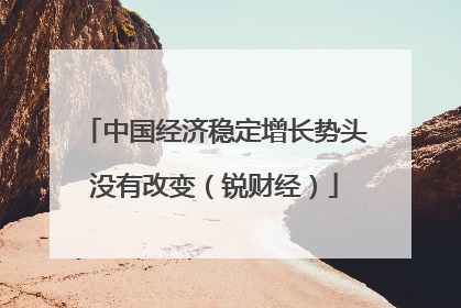 中国经济稳定增长势头没有改变（锐财经）