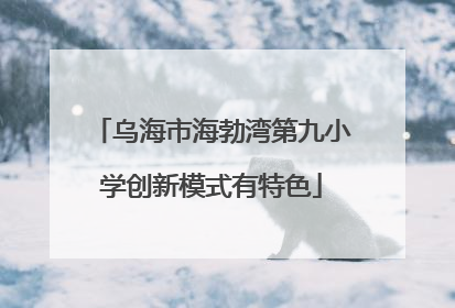 乌海市海勃湾第九小学创新模式有特色