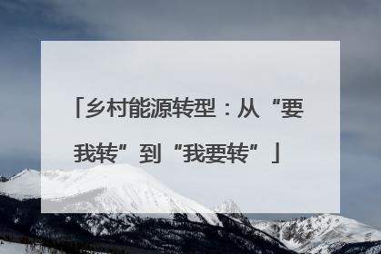 乡村能源转型：从“要我转”到“我要转”