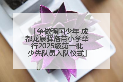 争做强国少年 成都龙泉驿洛带小学举行2025级第一批少先队员入队仪式