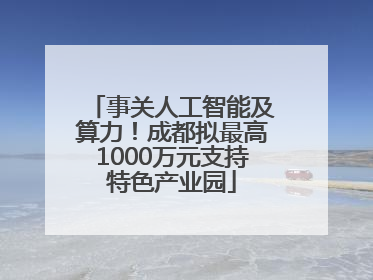 事关人工智能及算力！成都拟最高1000万元支持特色产业园