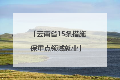 云南省15条措施保重点领域就业