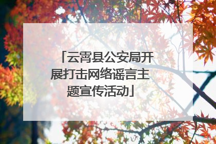 云霄县公安局开展打击网络谣言主题宣传活动