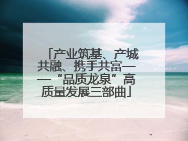 产业筑基、产城共融、携手共富——“品质龙泉”高质量发展三部曲