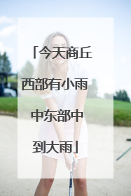 今天商丘西部有小雨 中东部中到大雨