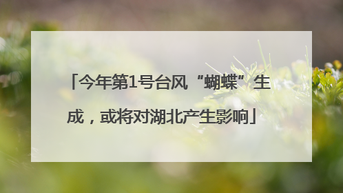 今年第1号台风“蝴蝶”生成，或将对湖北产生影响