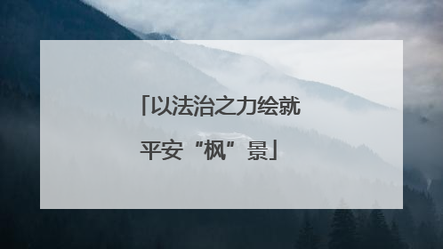 以法治之力绘就平安“枫”景