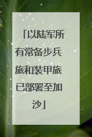 以陆军所有常备步兵旅和装甲旅已部署至加沙
