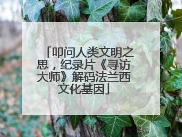 叩问人类文明之思，纪录片《寻访大师》解码法兰西文化基因