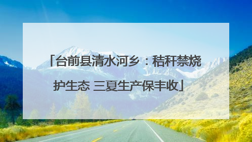 台前县清水河乡：秸秆禁烧护生态 三夏生产保丰收