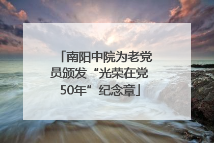 南阳中院为老党员颁发“光荣在党50年”纪念章