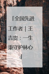 全国先进工作者｜王吉贵：一生秉守护林心