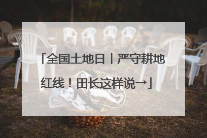 全国土地日丨严守耕地红线！田长这样说→