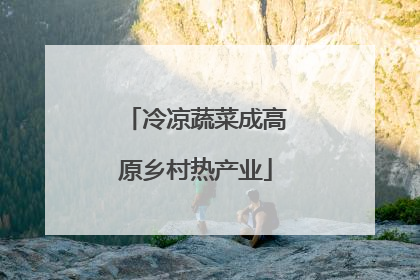 冷凉蔬菜成高原乡村热产业