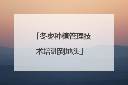 冬枣种植管理技术培训到地头