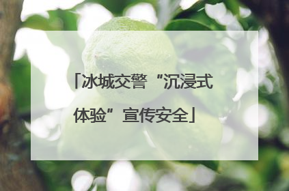 冰城交警“沉浸式体验”宣传安全