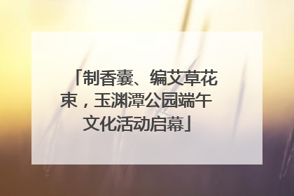 制香囊、编艾草花束，玉渊潭公园端午文化活动启幕