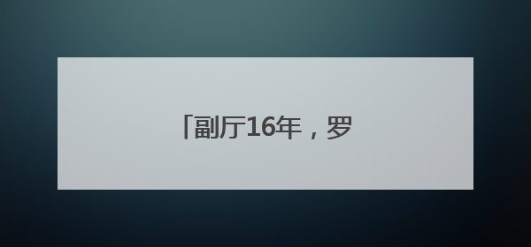 副厅16年，罗试坚职务调整