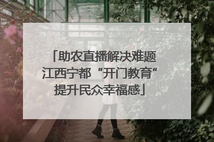 助农直播解决难题 江西宁都“开门教育”提升民众幸福感