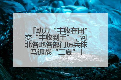 助力“丰收在田”变“丰收到手”，河北各地各部门厉兵秣马迎战“三夏”