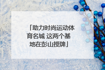 助力时尚运动体育名城 这两个基地在彭山授牌
