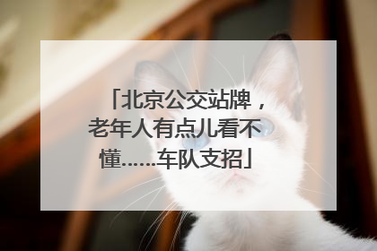 北京公交站牌，老年人有点儿看不懂……车队支招