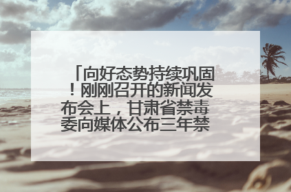向好态势持续巩固！刚刚召开的新闻发布会上，甘肃省禁毒委向媒体公布三年禁毒工作“成绩单”